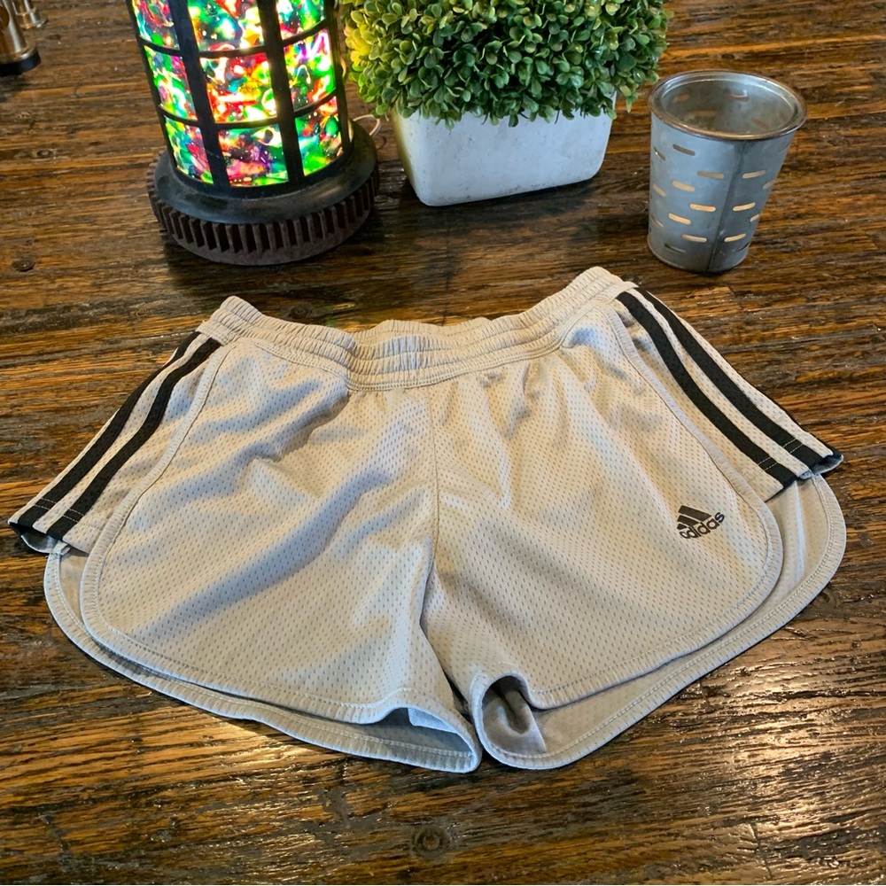 Adidas Running Athletic Shorts Stripe Striped Climalite S Small Black Gray - Picture 4 of 12